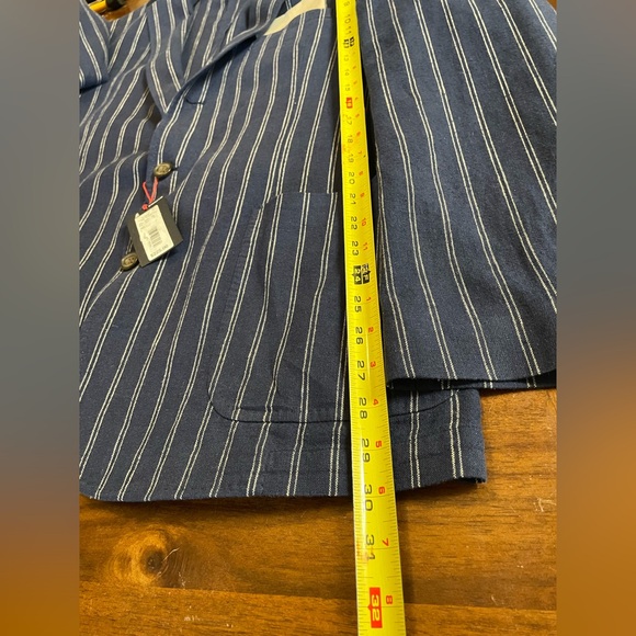 Cremeiux Linen-Blend Striped Blazer Peacoat Blue,size 38/L, Northwest NWT - Picture 12 of 16
